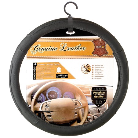 COUVRE VOLANT VAN 42CM CUIR NOIR