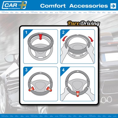 COUVRE VOLANT NOIR SURPIQURE VERTE 