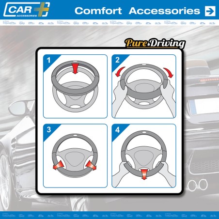 COUVRE VOLANT NOIR SURPIQURE VERTE 