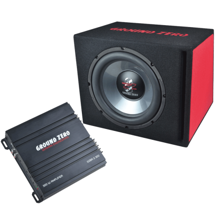 GZBASSKIT12.300 CAISSON + AMPLIFICATEUR + CABLAGE GROUND ZERO 300 WATT