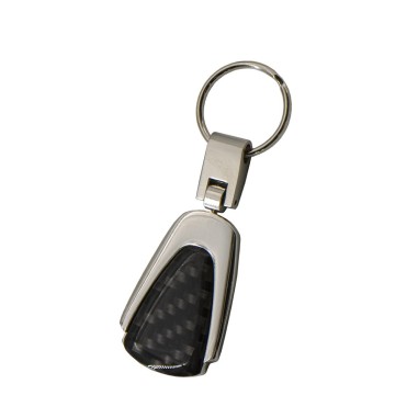 PORTE CLE CHROME ET CARBONE
