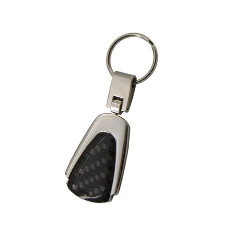PORTE CLE CHROME ET CARBONE