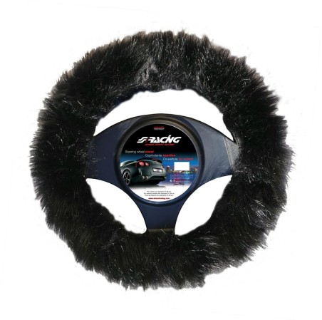 COUVRE VOLANT FLUFFY NOIR