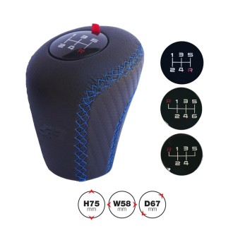 POMMEAU SLICK BLUE SIMILI CUIR NOIR