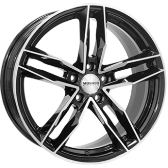 4 JANTES MONACO RR8 5X112 19X8.5 NOIRES POLIES