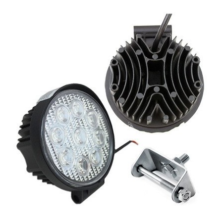PROJECTEUR LED ROND UNIVERSEL FEU DE TRAVAIL OFFROAD 27W 6500