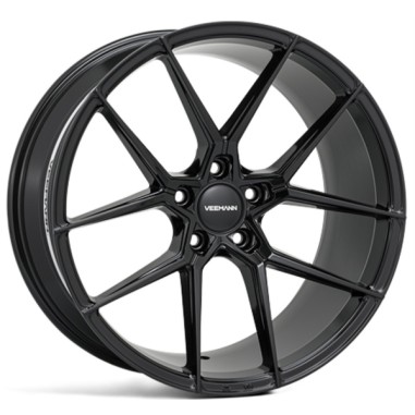 4 JANTES VEEMAN ASYMETRIQUE 19X8.5 ET 19X9.5 V-FS39 5X120 NOIR BRILLANT
