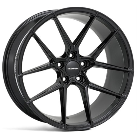 4 JANTES VEEMAN ASYMETRIQUE 19X8.5 ET 19X9.5 V-FS39 5X120 NOIR BRILLANT