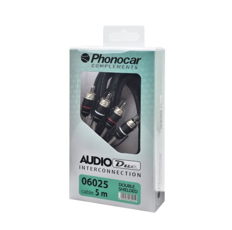CABLE RCA + REM 5 MT DOUBLE BLINDAG