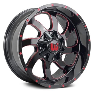 4 JANTES DUSTY 20X10 6X139.7 NOIR ROUGE