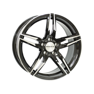 4 JANTES MONACO GP1 18X8 5X120 NOIRES BRILLANT