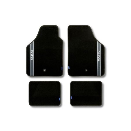4 TAPIS SPARCO MOQUETTE NOIR GRIS 
