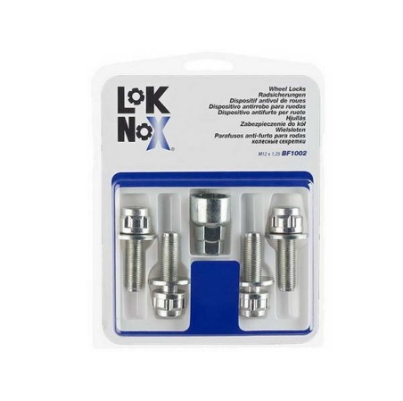 4 VIS ANTIVOL LOKNOX M12X1.25/ PLAT/ LONG. 35.3MM/ Ø17/19MM
