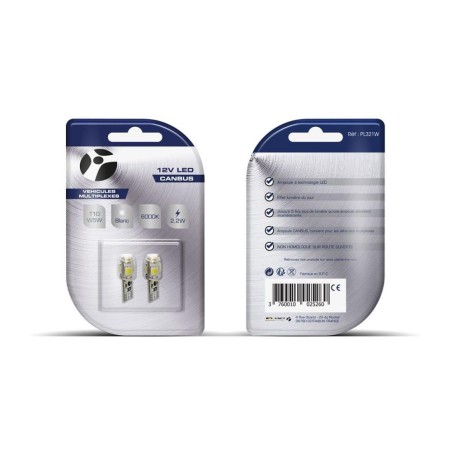 2 AMPOULES LEDS T10 W5W SMD CANBUS