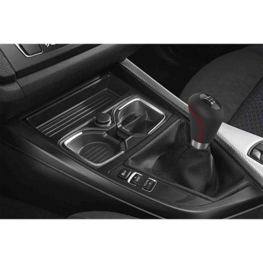 POMMEAU CUIR NOIR ROUGE BAGUE MARC