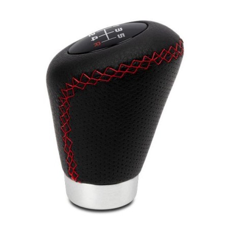 POMMEAU CUIR NOIR ROUGE BAGUE MARC