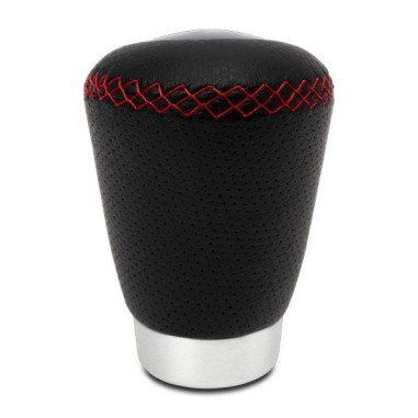 POMMEAU CUIR NOIR ROUGE BAGUE MARC