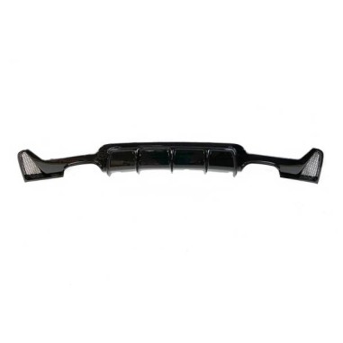 Diffuseur arrière BMW F32 / F33 / F36 Look M Performance 2 Sorties Double Noir brillant