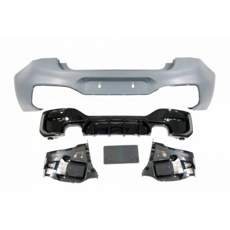 Pare-choc arrière BMW F20 /F21 LCI 15-18 Performance 2 Sortie double Noir brillant