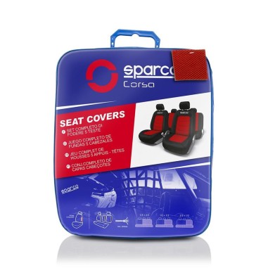 JEU DE HOUSSE SPARCO NOIR/ROUGE