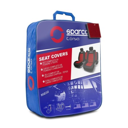 JEU DE HOUSSE SPARCO NOIR/ROUGE