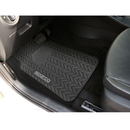 4 TAPIS DE SOL PVC NOIRS SPARCO 