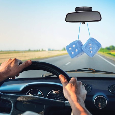 DOUBLE DES EN PELUCHE 6X6 BLEU CLAI