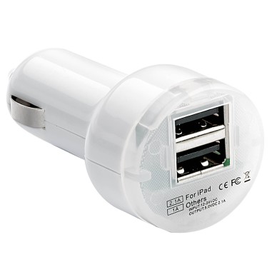CHARGEUR USB DUAL MOBILE PRO BLANC