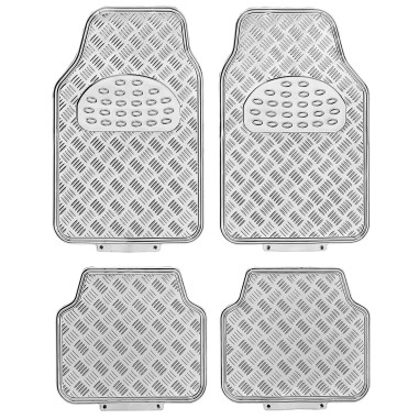 TAPIS CAOUTCHOUC LOOK ALU 4PCS CHRO