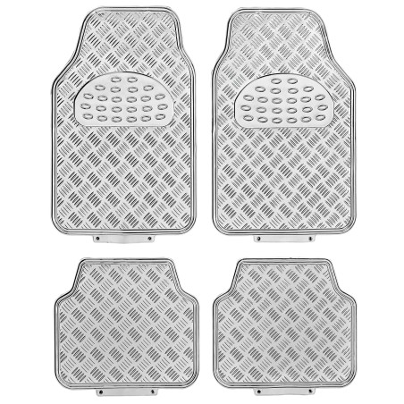 TAPIS CAOUTCHOUC LOOK ALU 4PCS CHRO