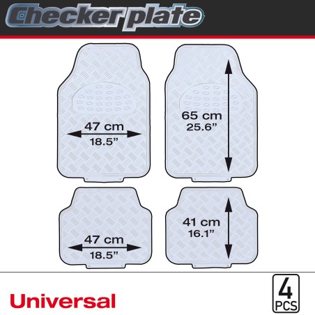 TAPIS CAOUTCHOUC LOOK ALU BLEU 