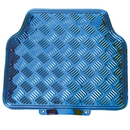 TAPIS CAOUTCHOUC LOOK ALU BLEU 