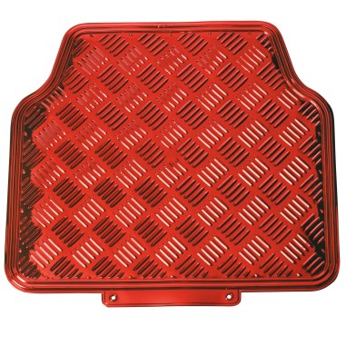 TAPIS CAOUTCHOUC LOOK ALU ROUGE