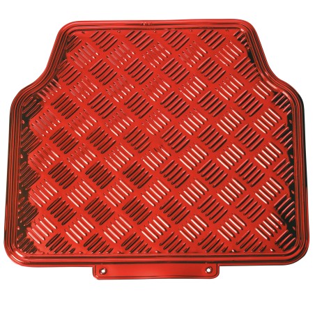 TAPIS CAOUTCHOUC LOOK ALU ROUGE