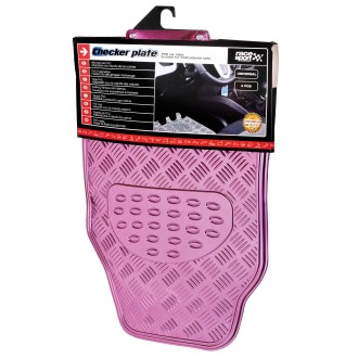 TAPIS CAOUTCHOUC LOOK ALU  ROSE