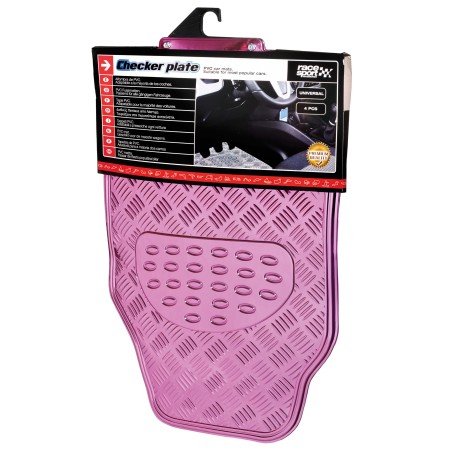 TAPIS CAOUTCHOUC LOOK ALU  ROSE