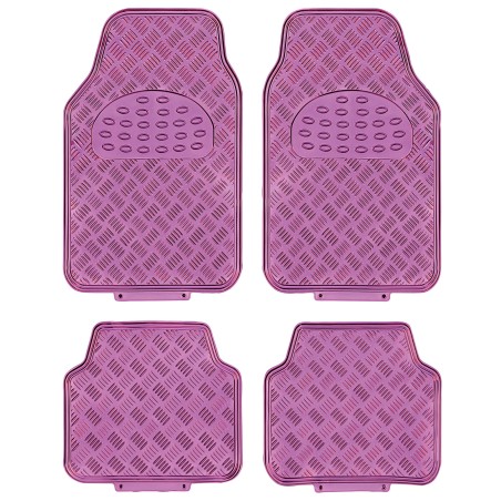 TAPIS CAOUTCHOUC LOOK ALU  ROSE