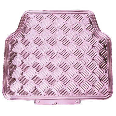 TAPIS CAOUTCHOUC LOOK ALU  ROSE