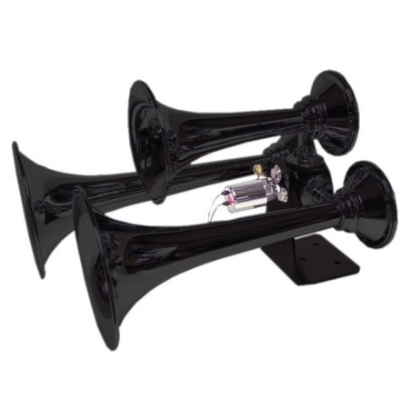 AVERTISSEUR 3 TONE TRAIN HORN BLACK