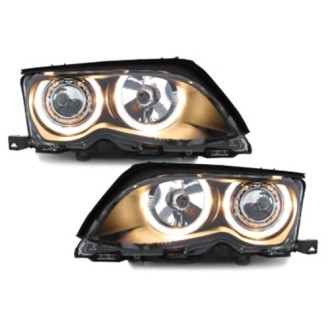 PHARES ANGEL EYES BMW E46 BERLINE NOIR