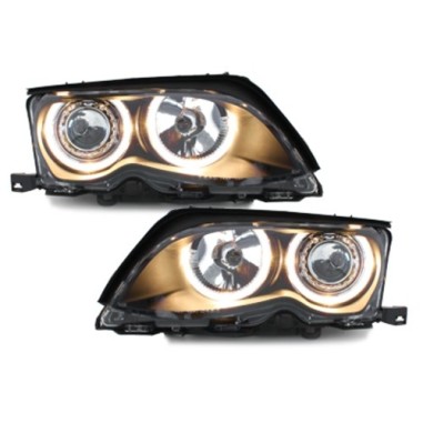 PHARES ANGEL EYES BMW E46 BERLINE NOIR
