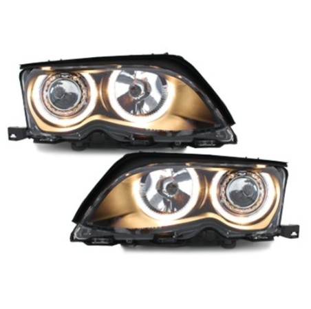 PHARES ANGEL EYES BMW E46 BERLINE NOIR