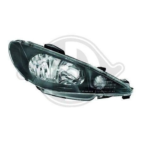 PHARES PEUGEOT 206 98-06 H4 ET H7 NOIR
