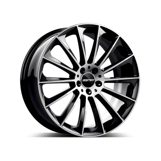 4 JANTES STELLAR 18X8/9 ET35 NOIRE FACE POLIES