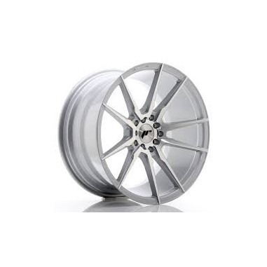 4 JANTES JR21 18X8.5 4X100 ET40 GRIS SILVER FACE POLIE