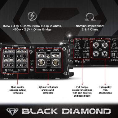 DIA-K4 AMPLIFICATEUR BLACK DIAMOND 4 CANAUX...