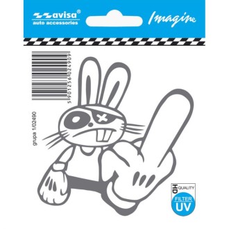 AUTOCOLLANT TATTOO RABBIT 8.4X8.6 CM