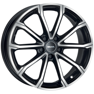 4 JANTES DAVINCI 17X6.5 4X108 ET32 NOIR FACE POLIE