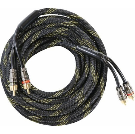 Câble RCA de haute qualité de 0,5 m avec connecteurs métalliques plaqués or, triple blindage et fils torsadés, protection en pea