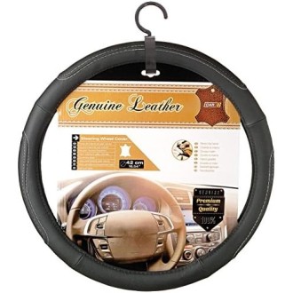 COUVRE VOLANT VAN 42 CM CUIR NOIR